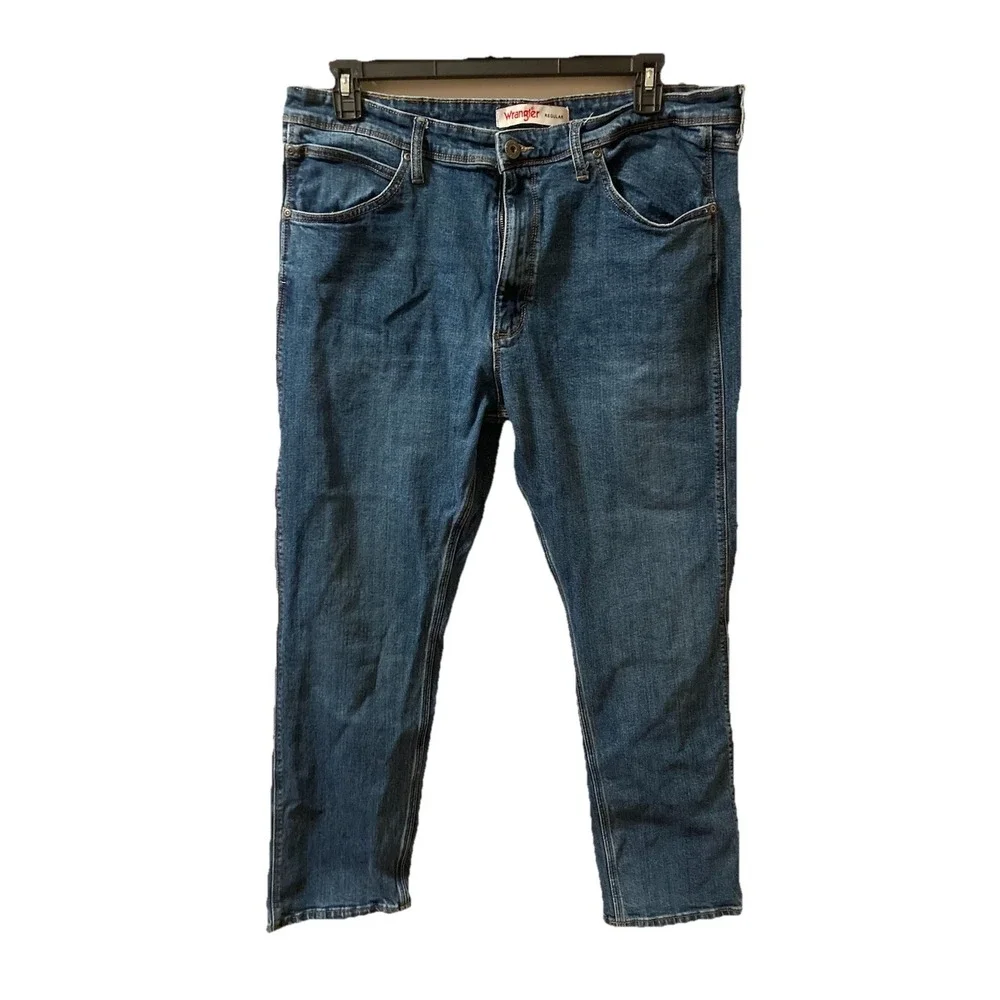 Wrangler Regular Fit Stretch Blue Jeans Lot Of 2 38x29 #1796601 - Picture 2 of 9